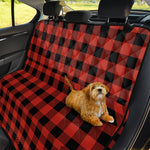 Lava Orange Buffalo Check Pattern Print Pet Car Back Seat Cover