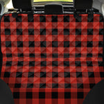 Lava Orange Buffalo Check Pattern Print Pet Car Back Seat Cover