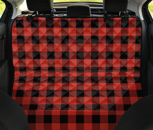 Lava Orange Buffalo Check Pattern Print Pet Car Back Seat Cover