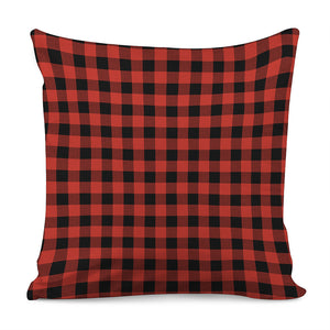 Lava Orange Buffalo Check Pattern Print Pillow Cover