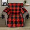 Lava Orange Buffalo Check Pattern Print Recliner Protector