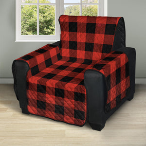 Lava Orange Buffalo Check Pattern Print Recliner Protector