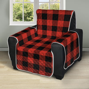 Lava Orange Buffalo Check Pattern Print Recliner Protector