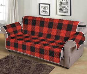 Lava Orange Buffalo Check Pattern Print Sofa Protector