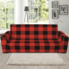 Lava Orange Buffalo Check Pattern Print Sofa Slipcover