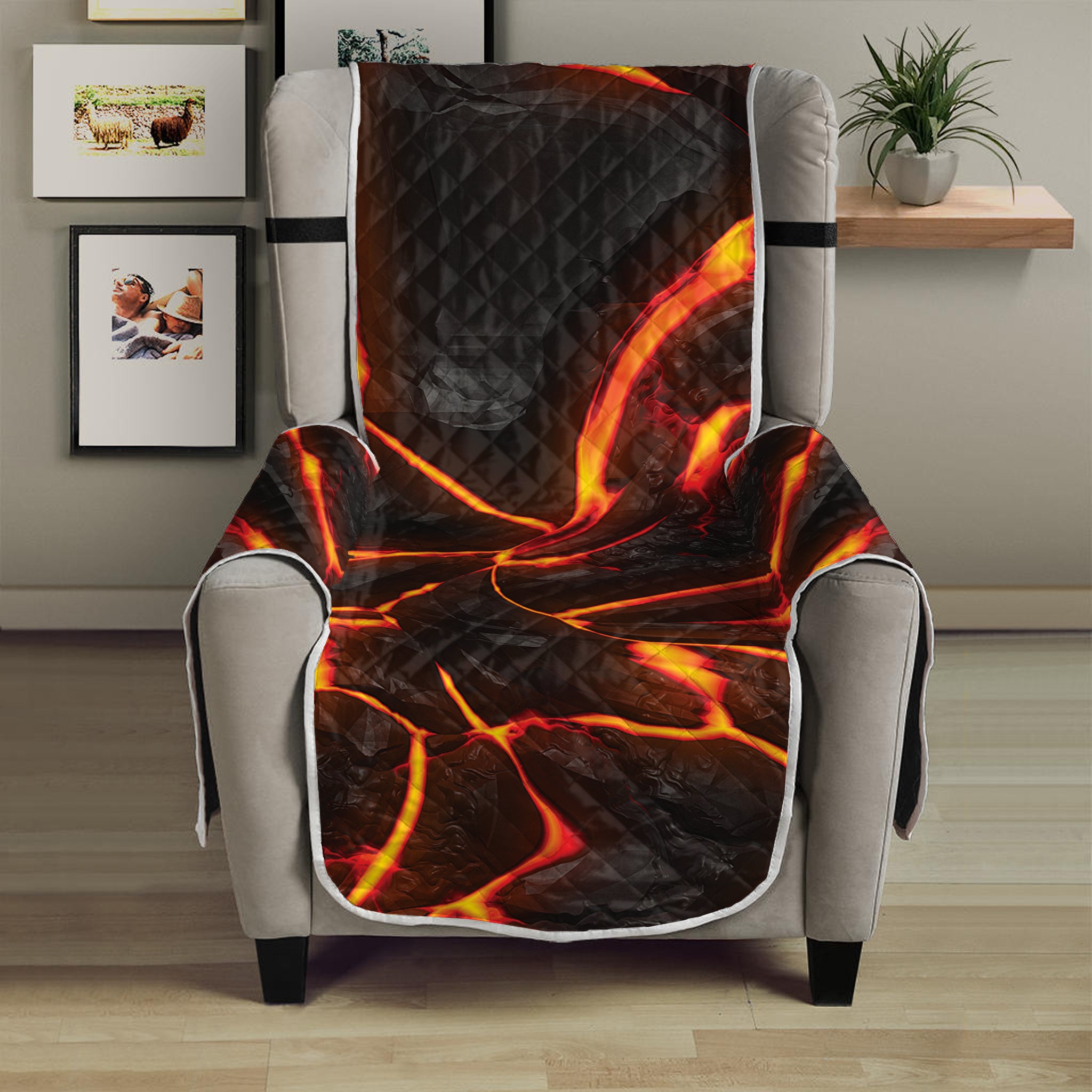 Lava Print Armchair Protector