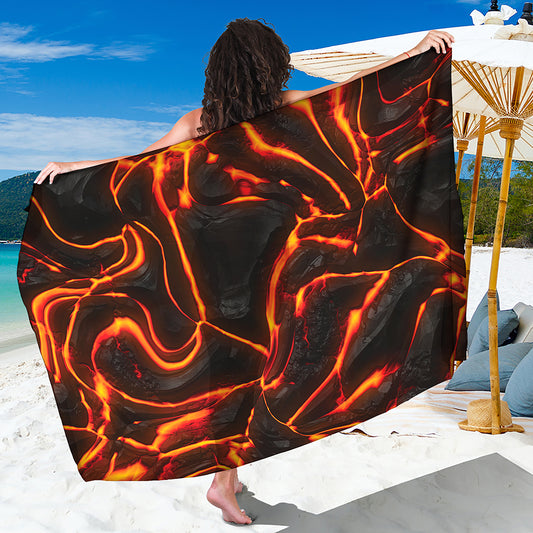 Lava Print Beach Sarong Wrap