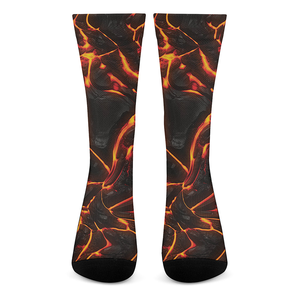 Lava Print Crew Socks