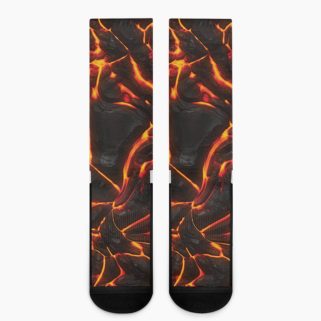 Lava Print Crew Socks