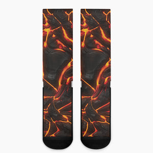 Lava Print Crew Socks