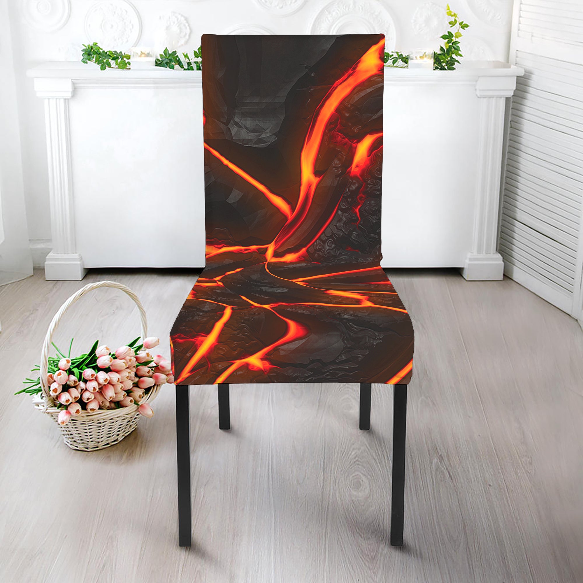 Lava Print Dining Chair Slipcover