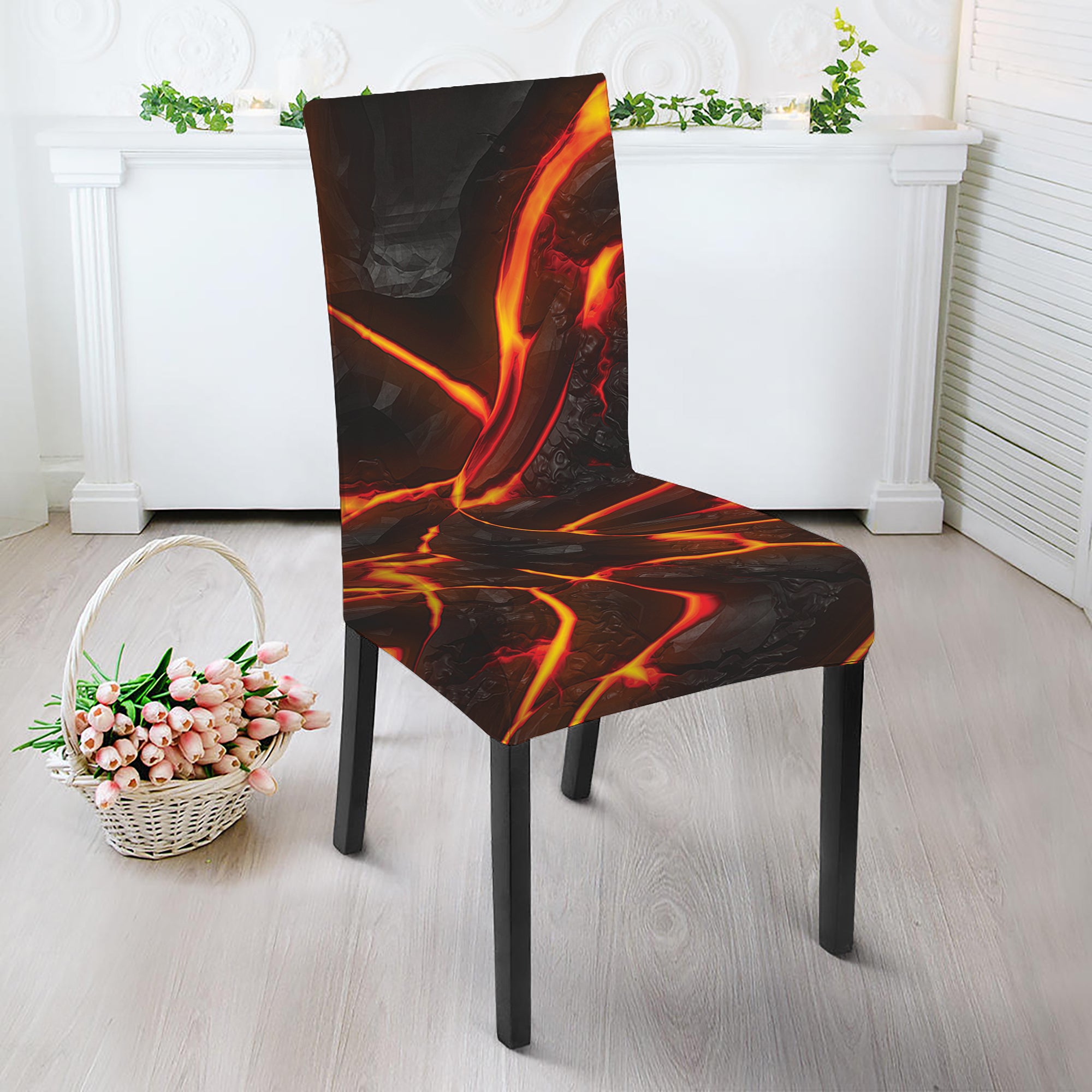 Lava Print Dining Chair Slipcover