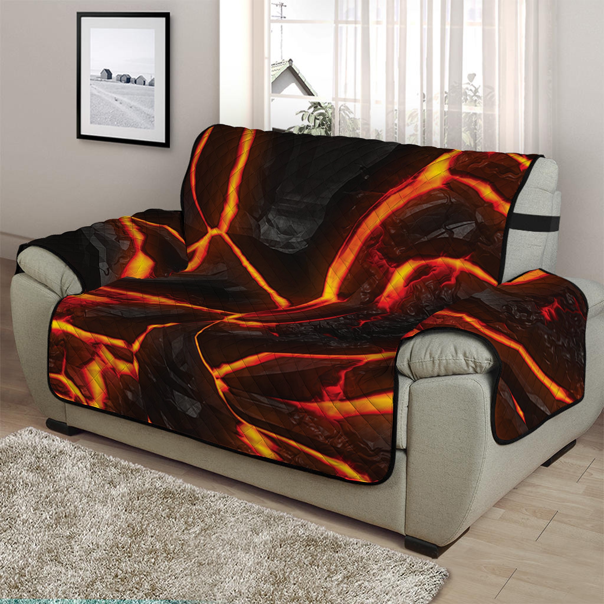 Lava Print Half Sofa Protector