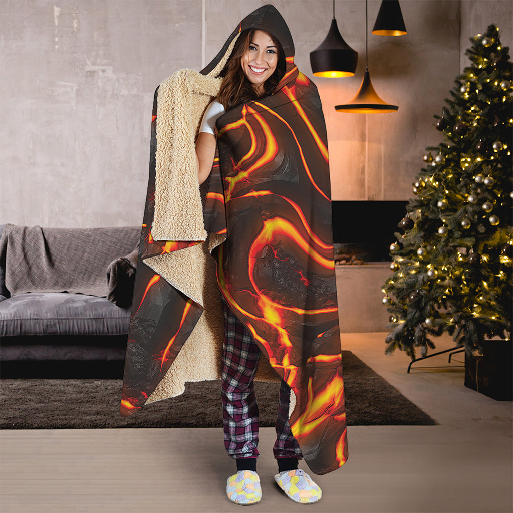 Lava Print Hooded Blanket