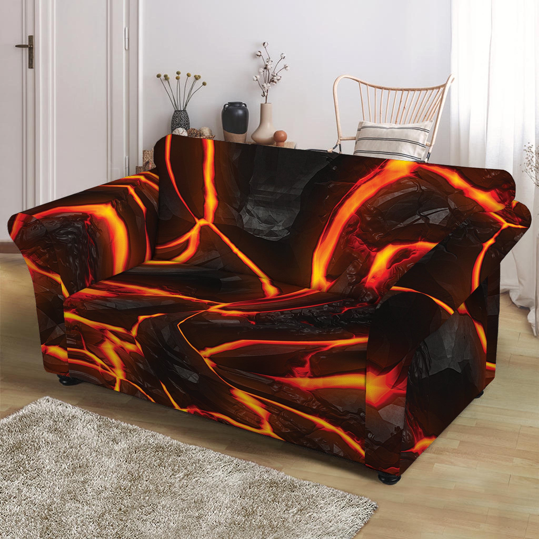 Lava Print Loveseat Slipcover