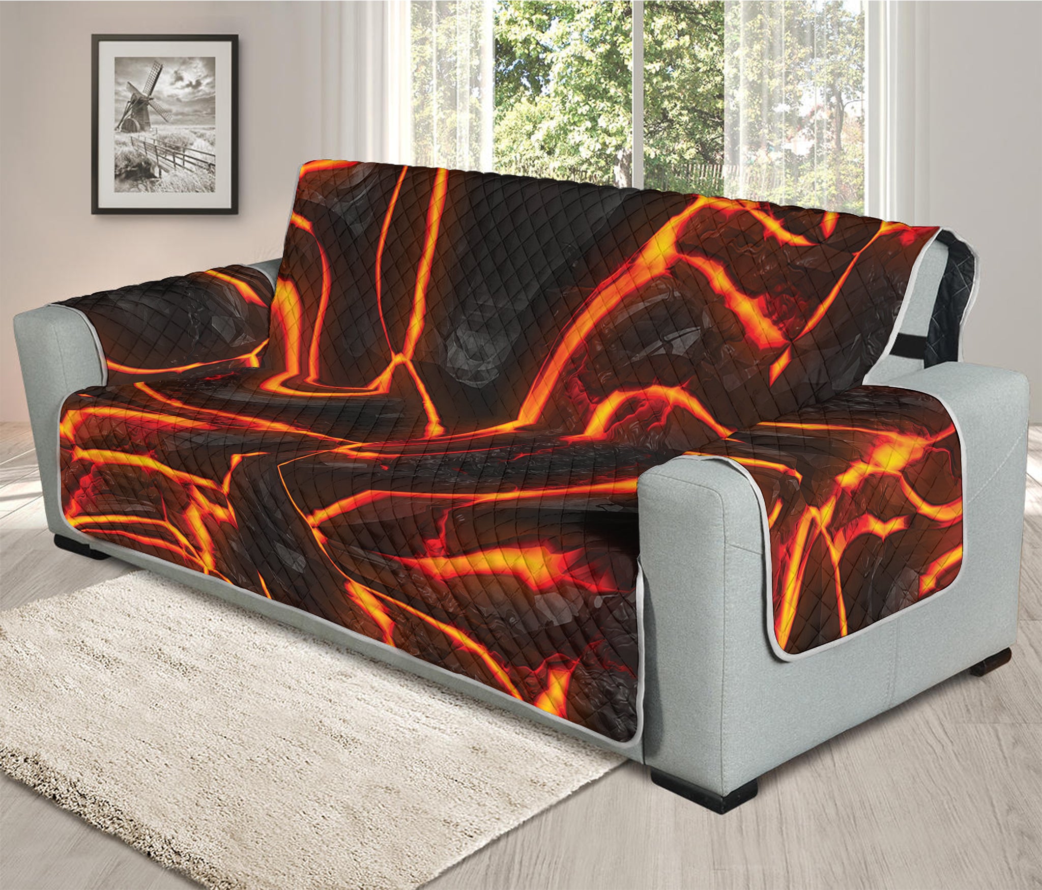 Lava Print Oversized Sofa Protector