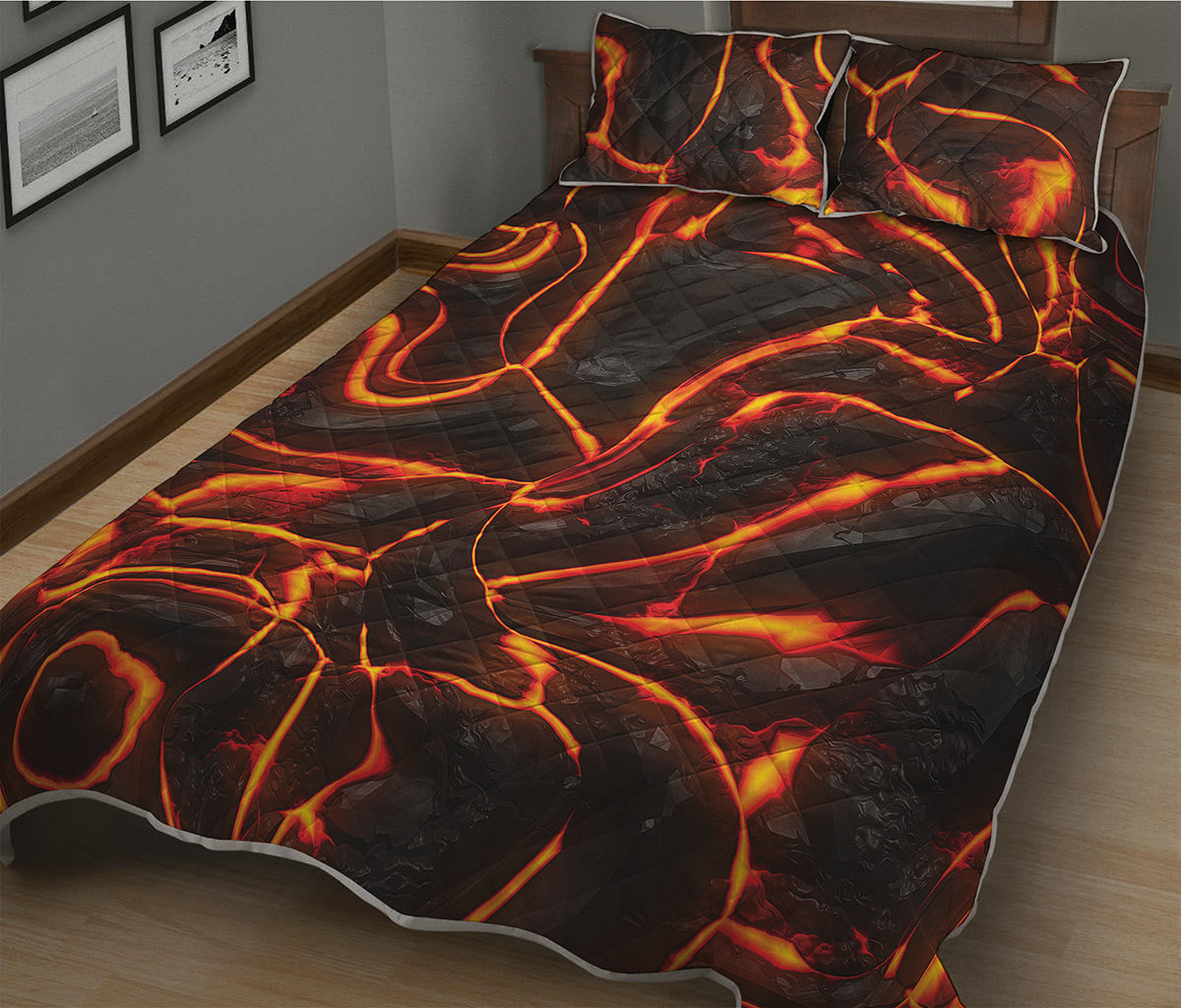Lava Print Quilt Bed Set