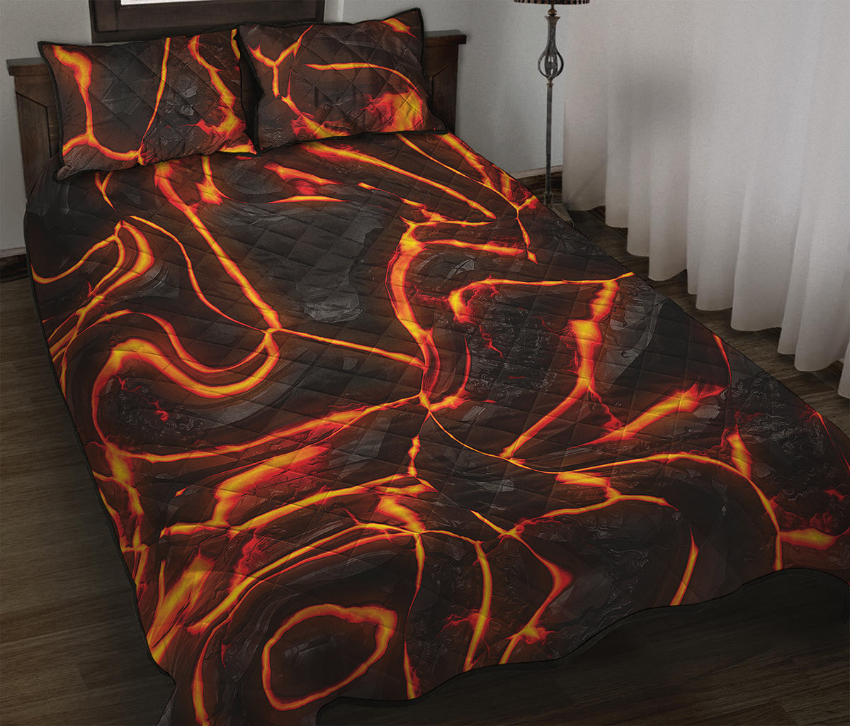 Lava Print Quilt Bed Set