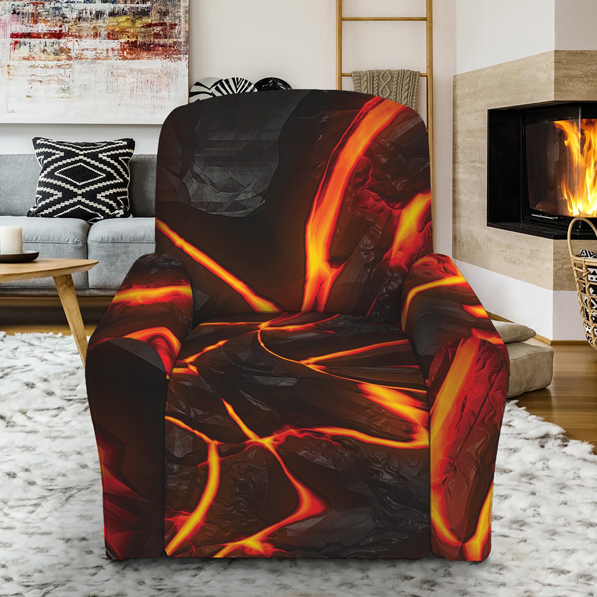 Lava Print Recliner Slipcover