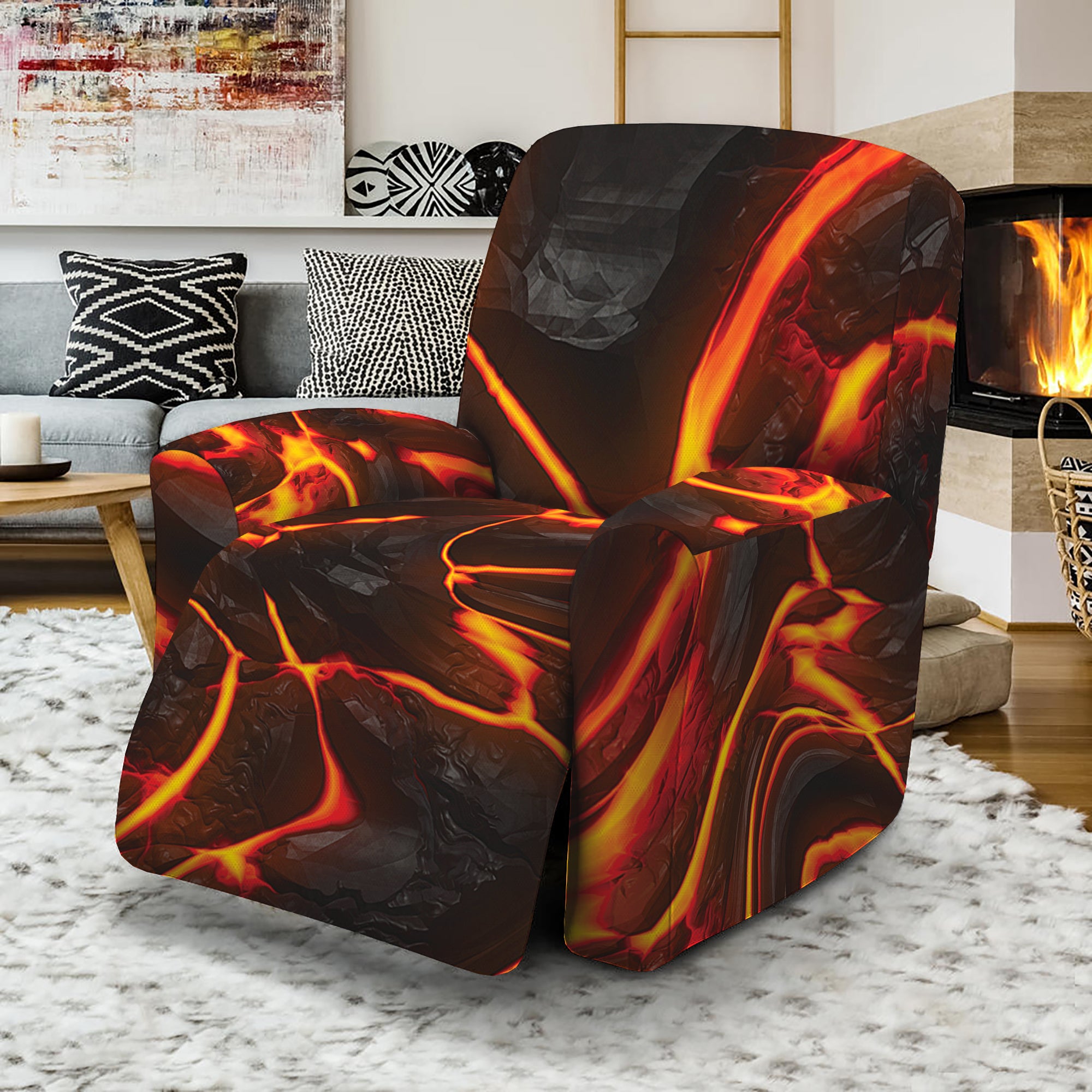 Lava Print Recliner Slipcover