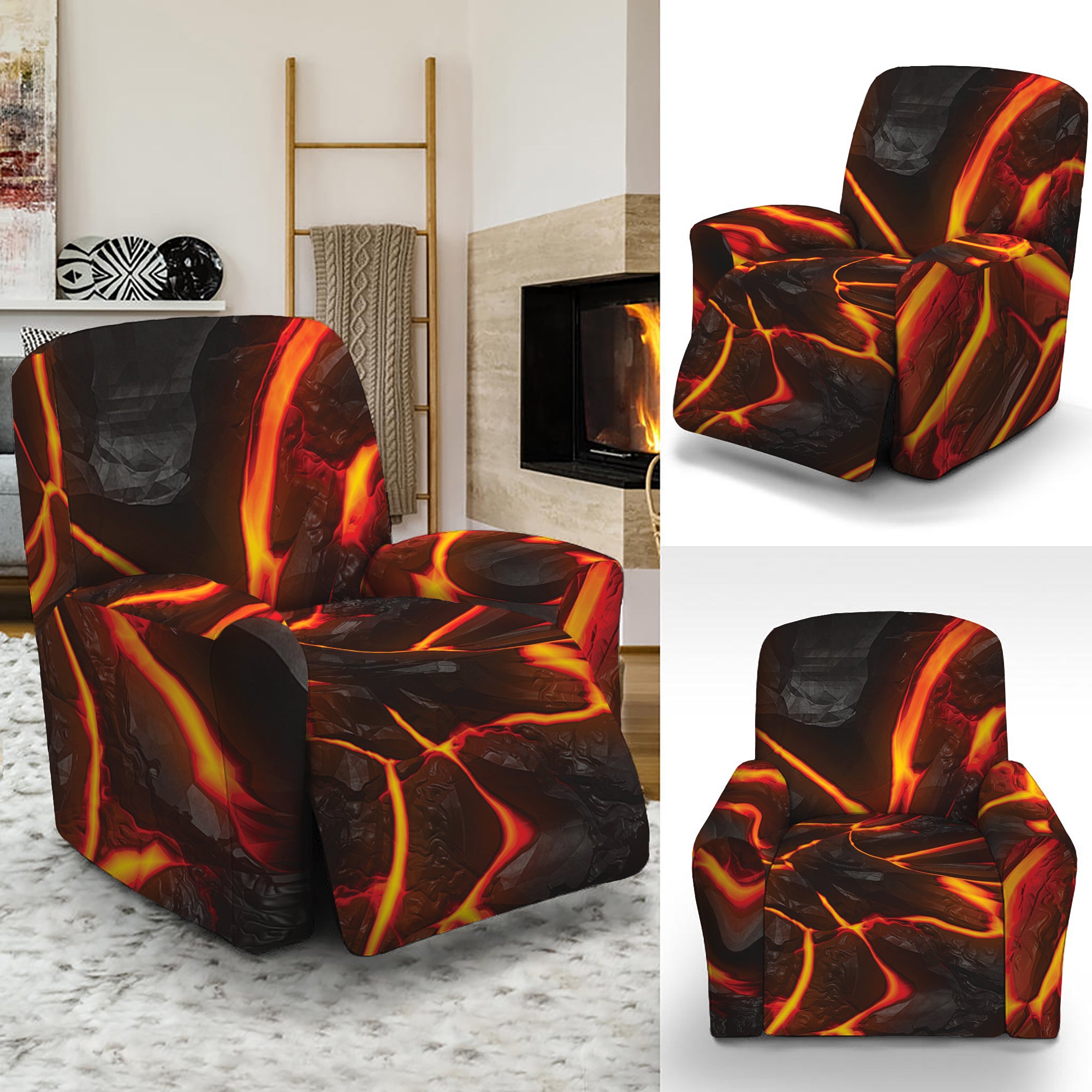 Lava Print Recliner Slipcover