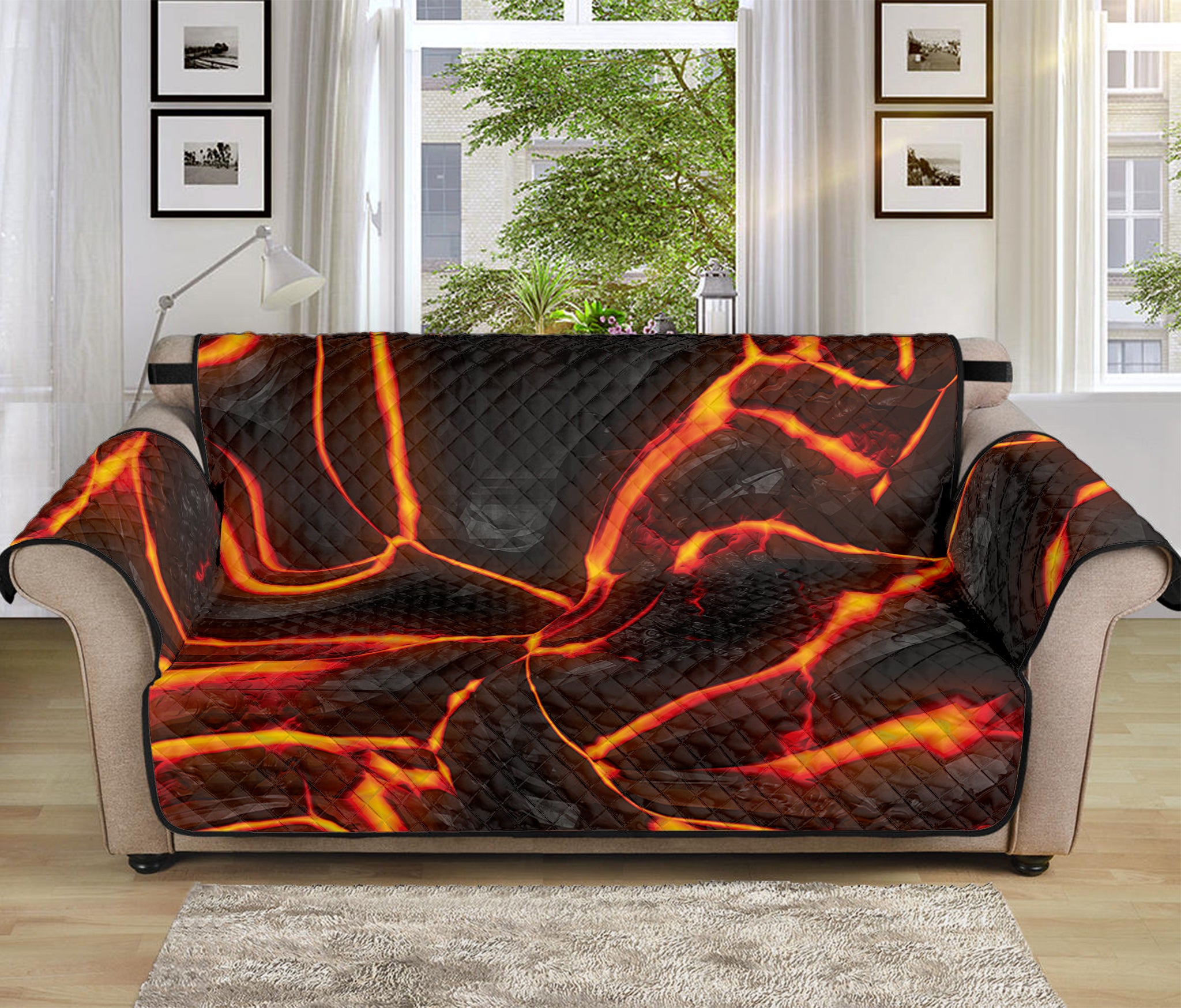 Lava Print Sofa Protector