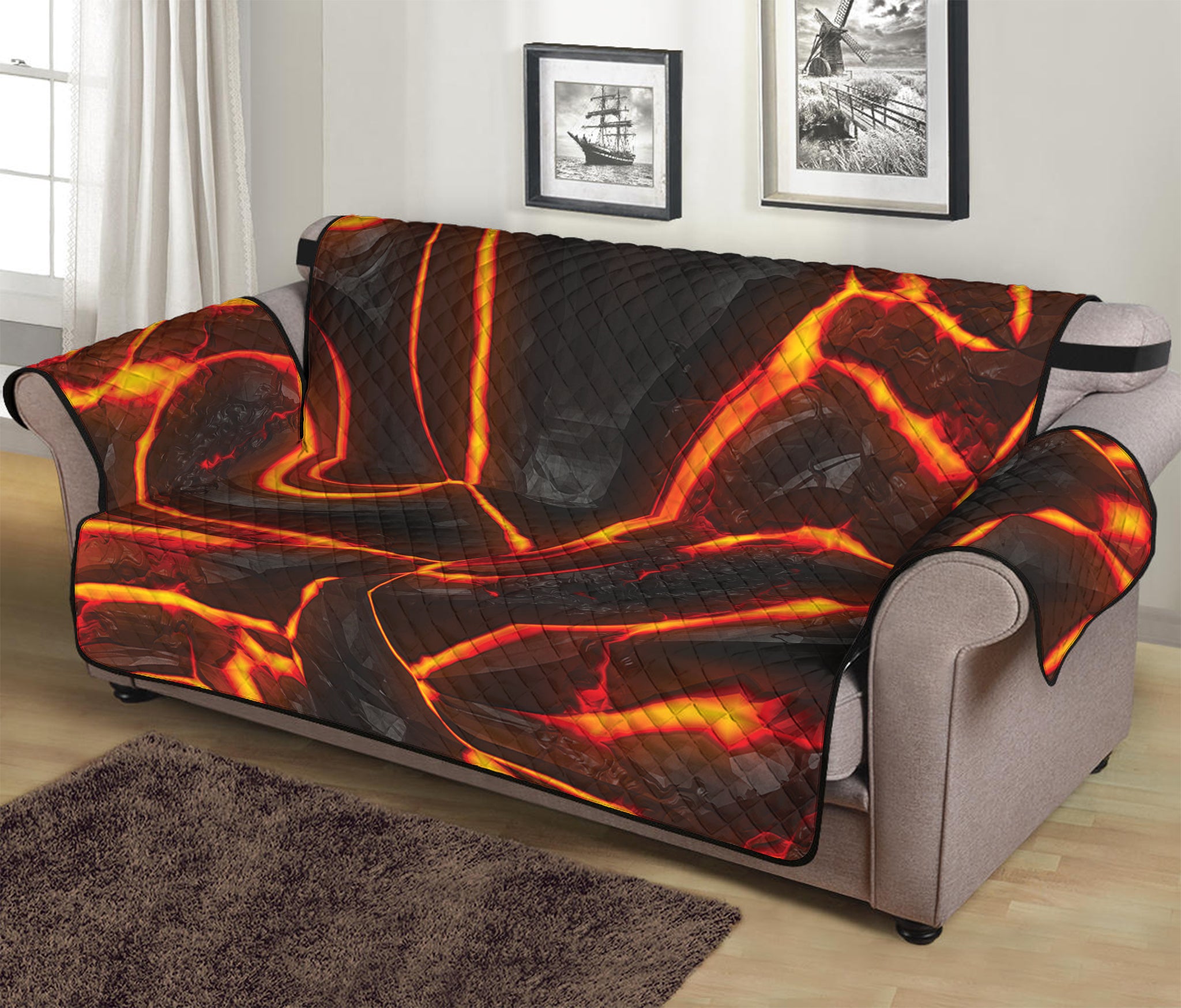 Lava Print Sofa Protector