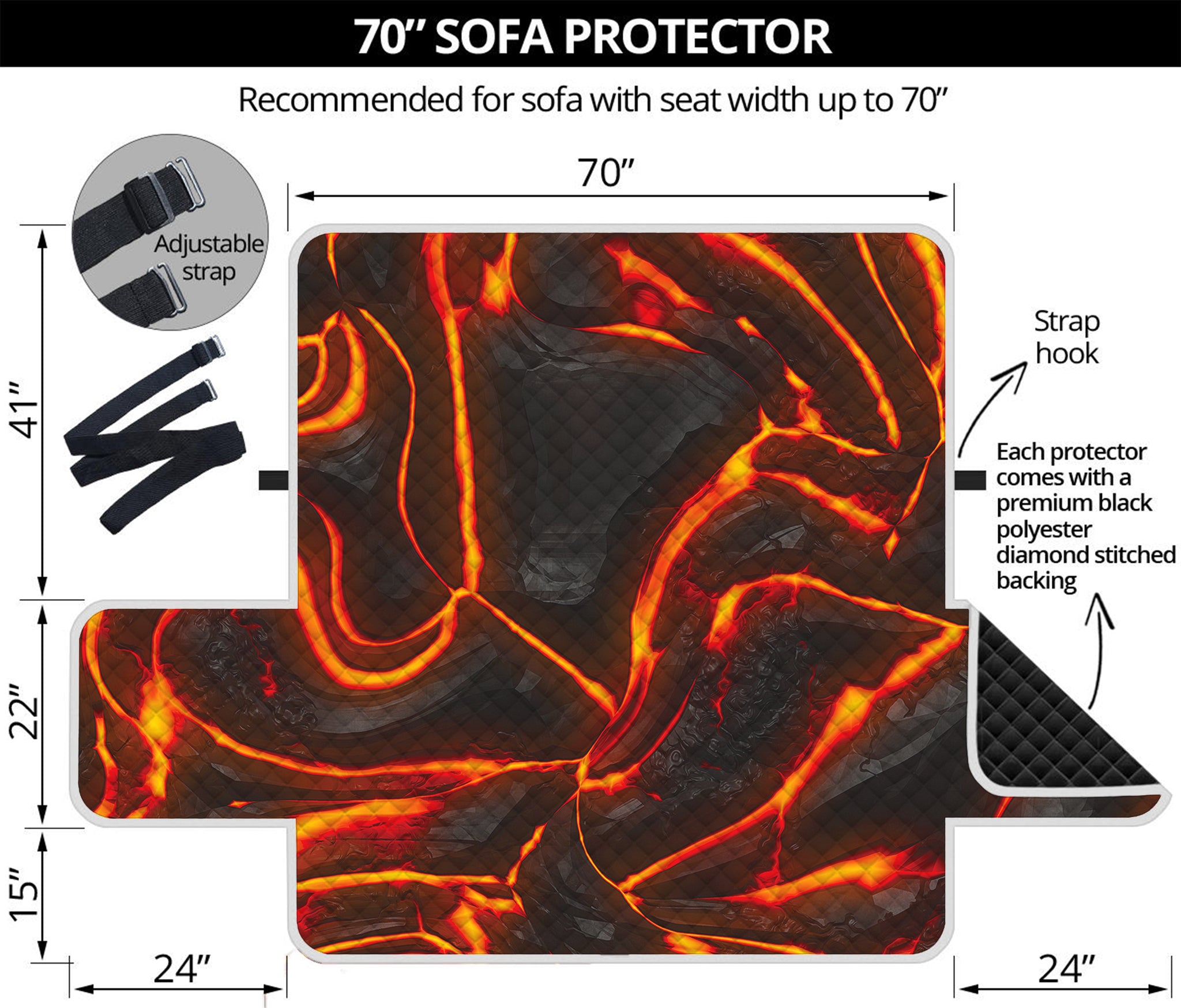 Lava Print Sofa Protector