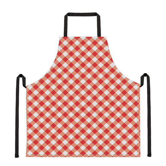 Lava Red And White Gingham Print Apron