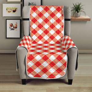 Lava Red And White Gingham Print Armchair Protector