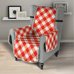 Lava Red And White Gingham Print Armchair Protector