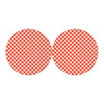 Lava Red And White Gingham Print Car Coasters