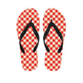Lava Red And White Gingham Print Flip Flops