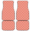 Lava Red And White Gingham Print Front and Back Car Floor Mats