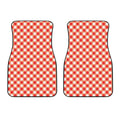 Lava Red And White Gingham Print Front Car Floor Mats