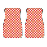 Lava Red And White Gingham Print Front Car Floor Mats