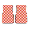 Lava Red And White Gingham Print Front Car Floor Mats