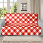 Lava Red And White Gingham Print Futon Protector