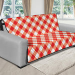 Lava Red And White Gingham Print Futon Protector