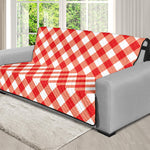 Lava Red And White Gingham Print Futon Protector