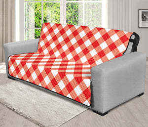 Lava Red And White Gingham Print Futon Protector