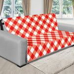 Lava Red And White Gingham Print Futon Protector