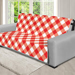 Lava Red And White Gingham Print Futon Protector