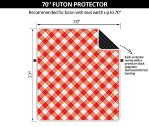 Lava Red And White Gingham Print Futon Protector