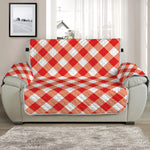 Lava Red And White Gingham Print Half Sofa Protector