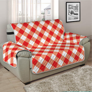 Lava Red And White Gingham Print Half Sofa Protector