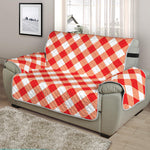 Lava Red And White Gingham Print Half Sofa Protector