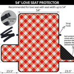 Lava Red And White Gingham Print Loveseat Protector