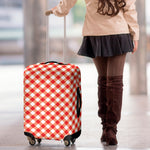 Lava Red And White Gingham Print Luggage Cover