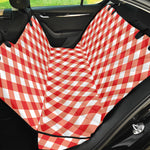 Lava Red And White Gingham Print Pet Car Back Seat Cover